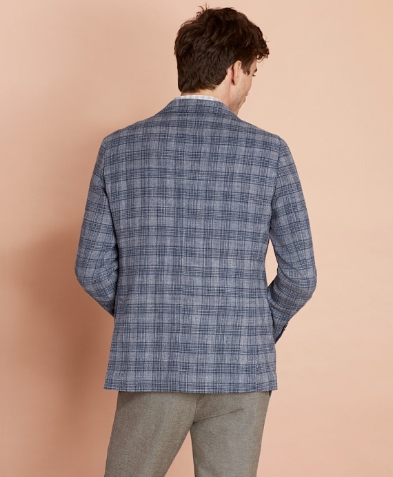 Multi-Plaid Cotton-Blend Dobby Sport Coat