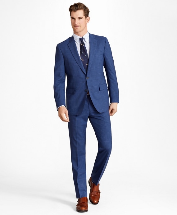 Regent Fit BrooksCool® Plaid Suit