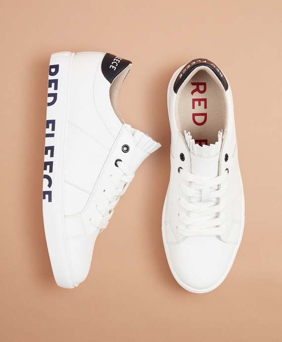 Logo-Graphic Color-Block Leather Low-Top Sneakers