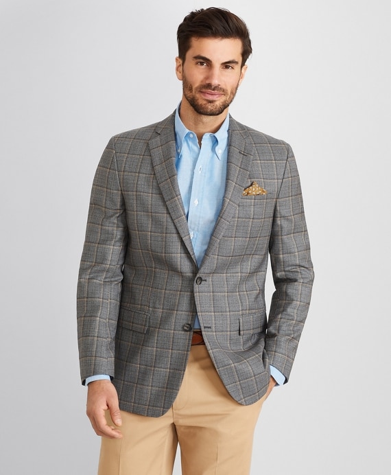 Regent Fit Double Windowpane Sport Coat