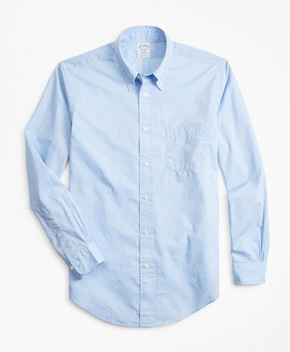 Regent Fit Micro-Floral Print Sport Shirt