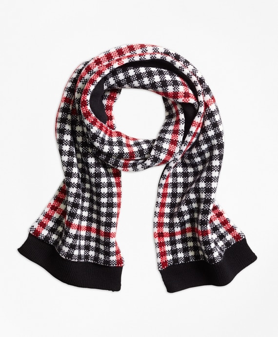Girls Wool Blend Windowpane Scarf