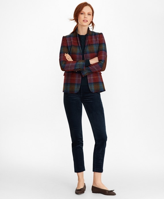 Plaid Wool Tweed Hacking Jacket