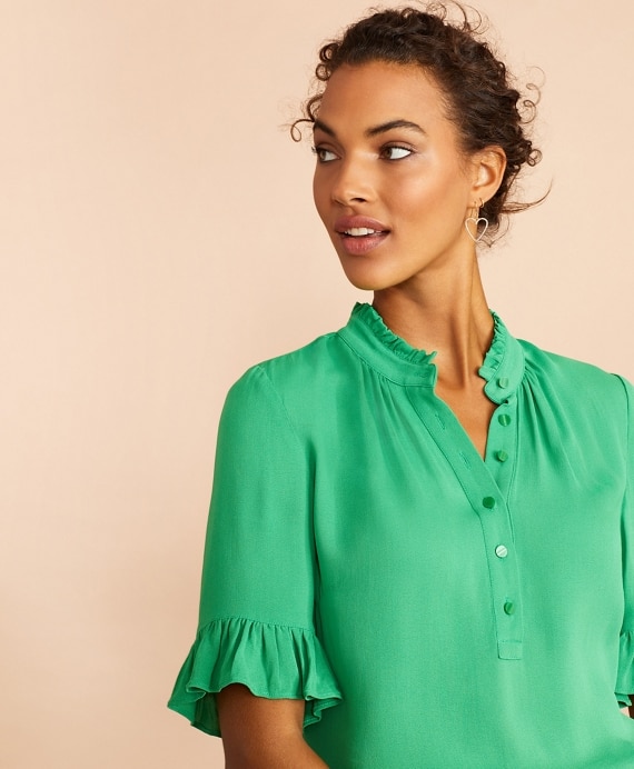 Crepe Ruffled Blouse