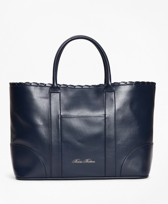 Logo-Embossed Leather Tote Bag