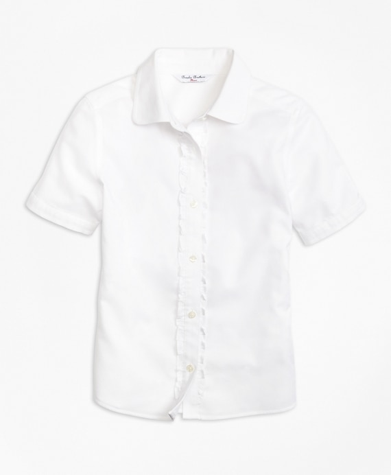 Girls Non-Iron Short-Sleeve Oxford