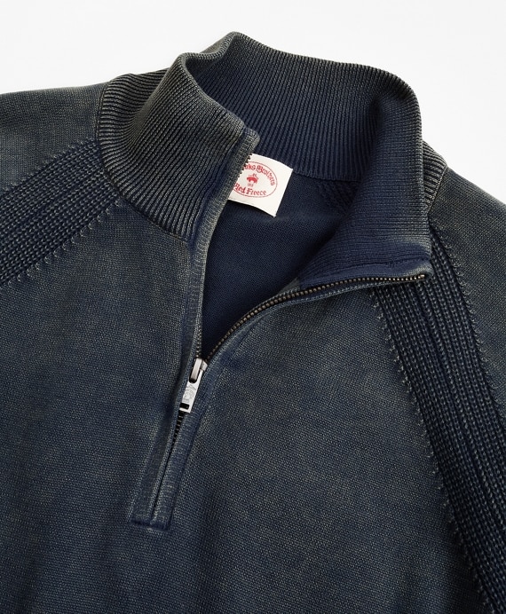 Acid Wash Half-Zip Sweater