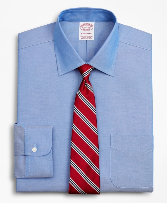 Stretch Madison Classic-Fit Dress Shirt, Non-Iron Pinpoint Ainsley Collar