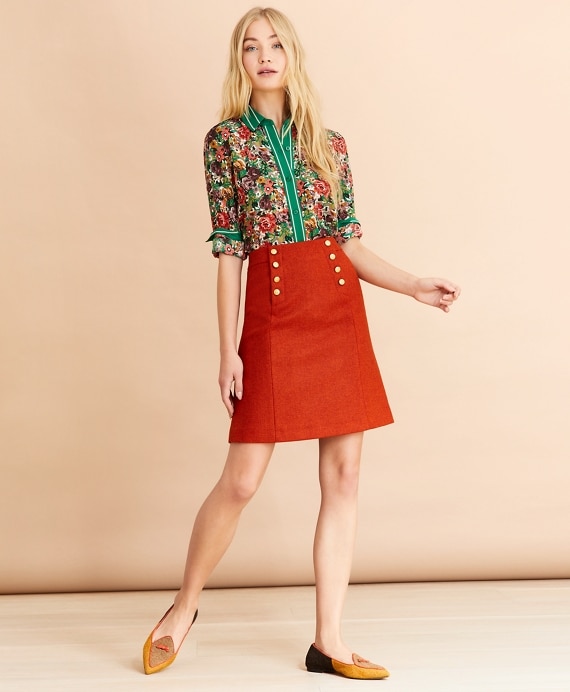 Floral-Print Crepe Blouse