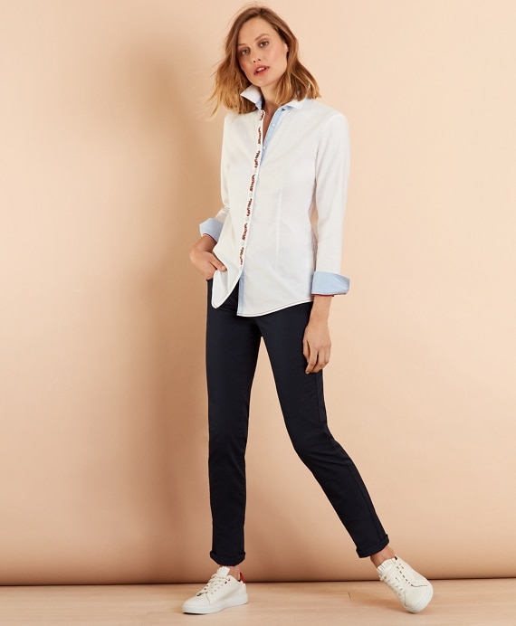 Floral-Embroidered Supima® Cotton Oxford Shirt