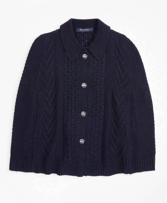 Girls Cable-Knit Poncho