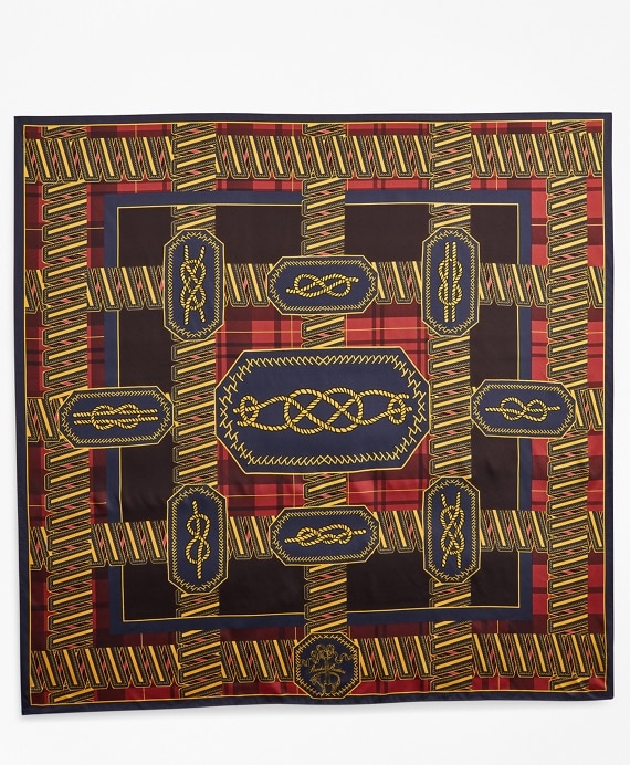 Knot-Print Silk Square Scarf