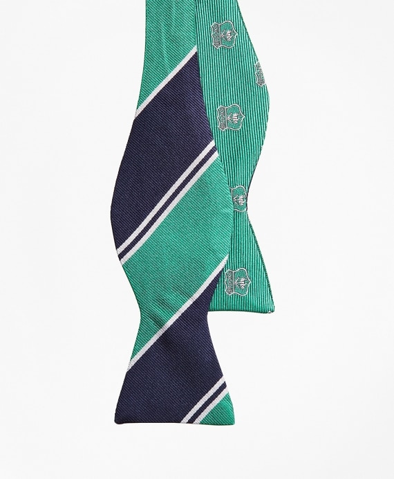Crest with Stripe Reversible Bow Tie