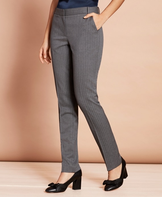 Slim-Fit Pinstripe Stretch Wool Pants