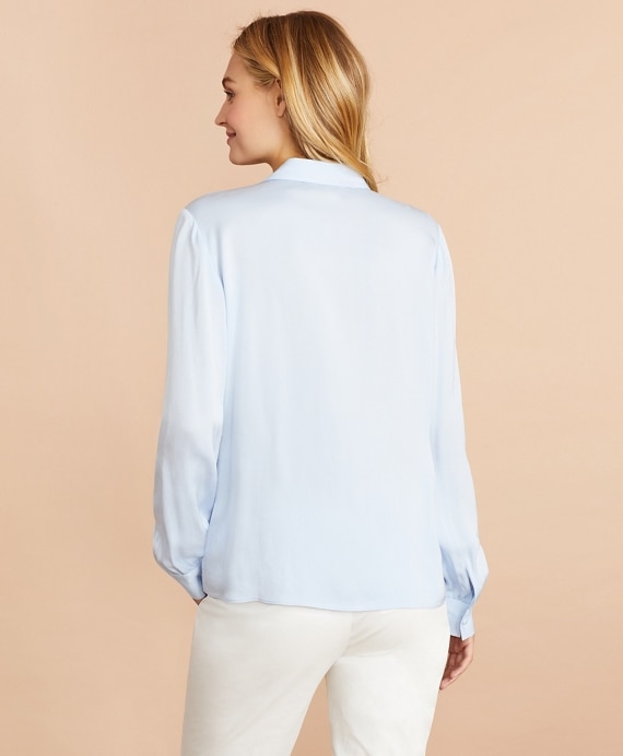 Pintucked Crepe Blouse
