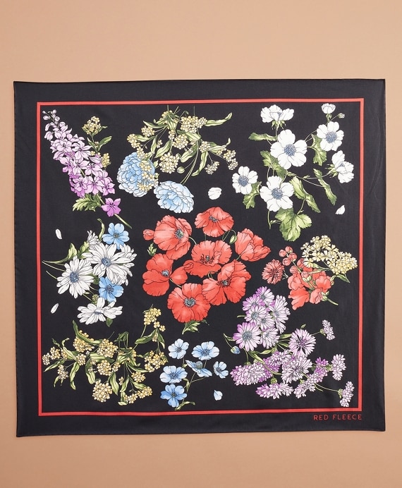 Floral-Print Silk Square Scarf