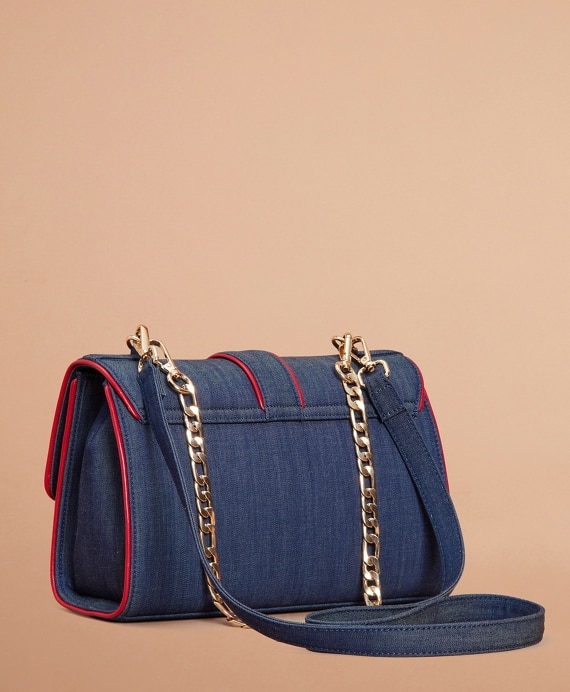 Denim Chain-Strap Shoulder Bag