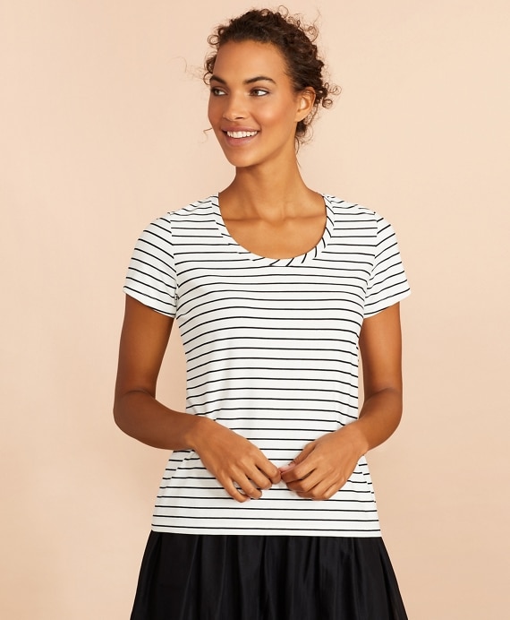 Striped Scoop-Neck T-Shirt