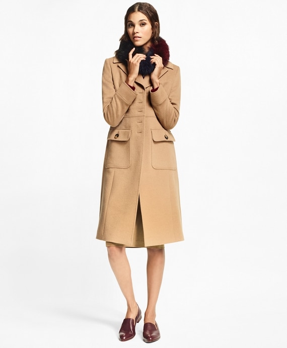 Petite Camel Hair Polo Coat