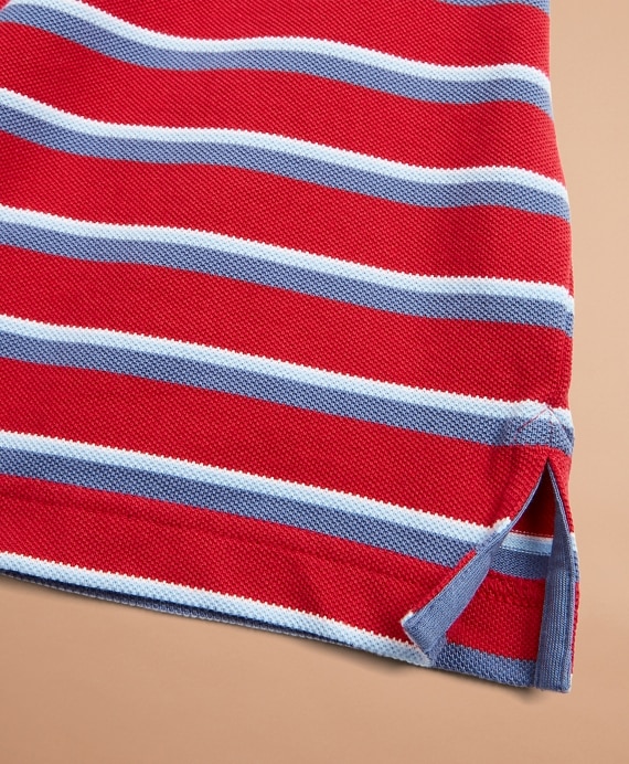 Striped Pique Polo Shirt