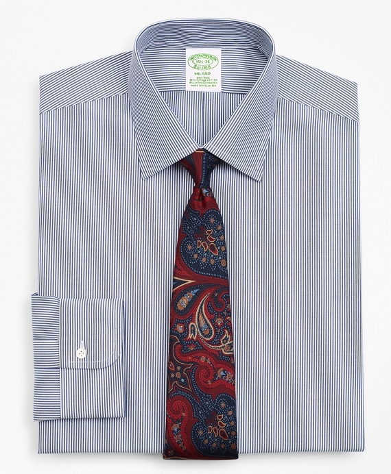 Stretch Milano Slim-Fit Dress Shirt, Non-Iron Stripe