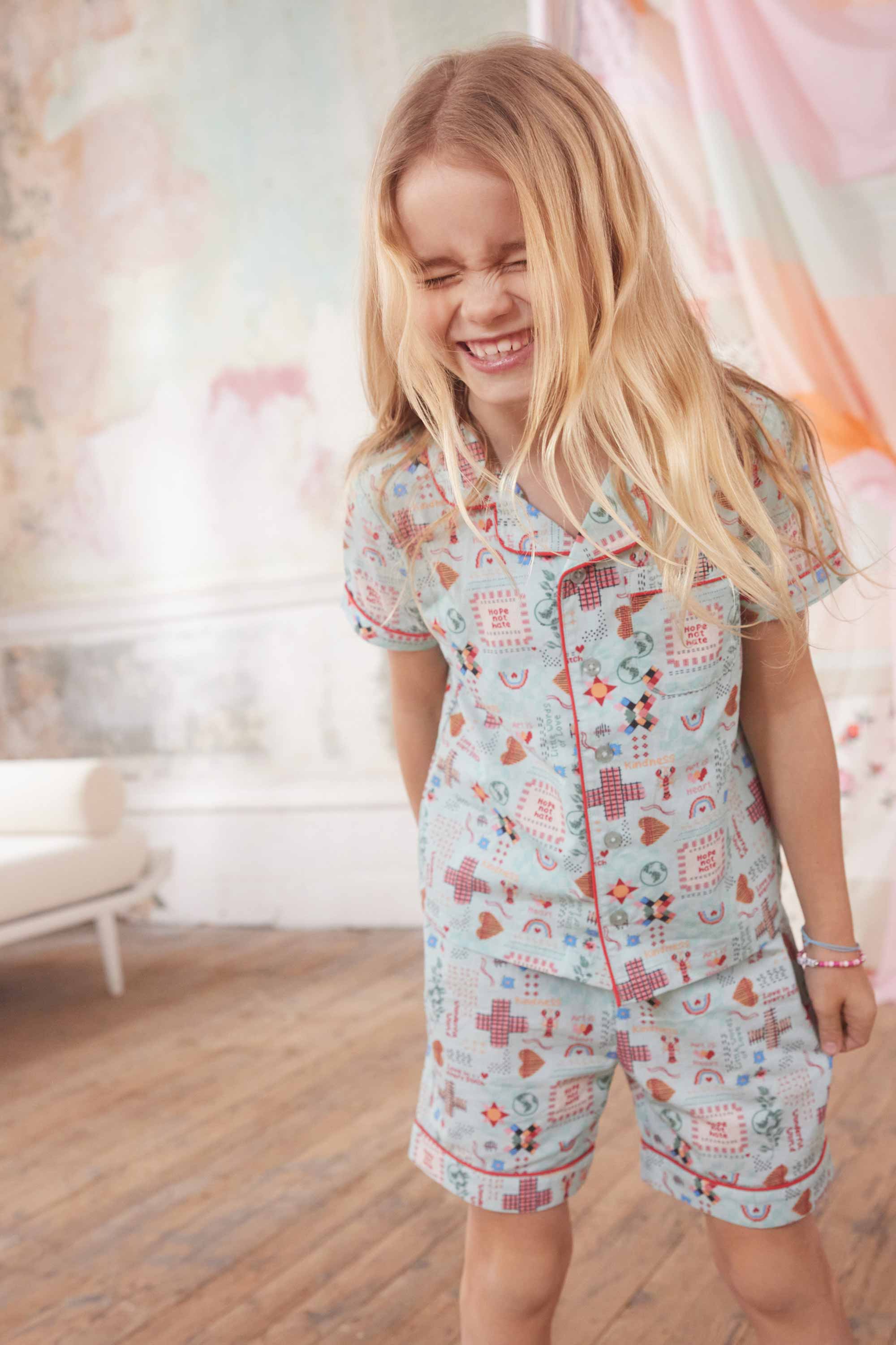 Patchwork Ditsy Short Sleeve Woven PJ Set (1-12 Years)
