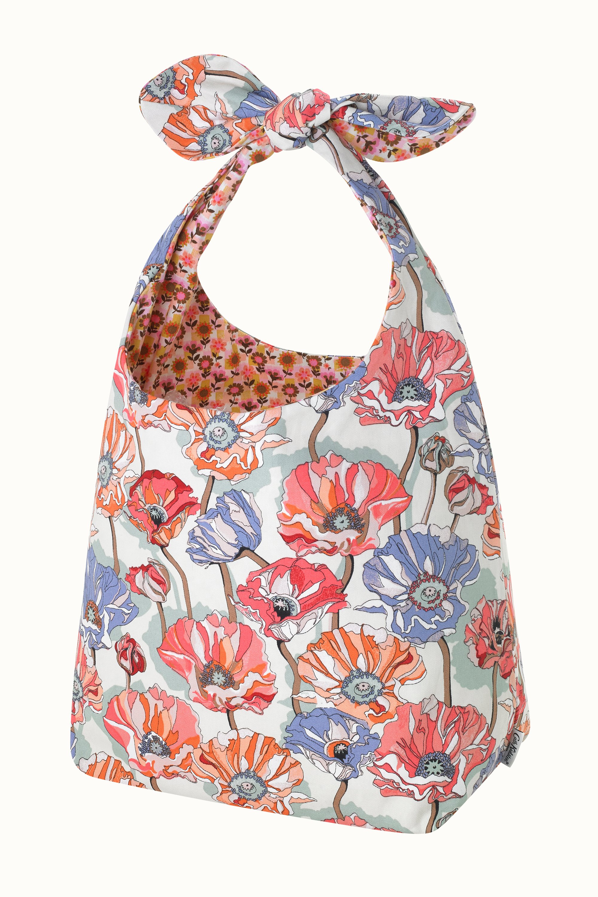 Summer Poppy Midscale Large Reversible Knotted Shopper