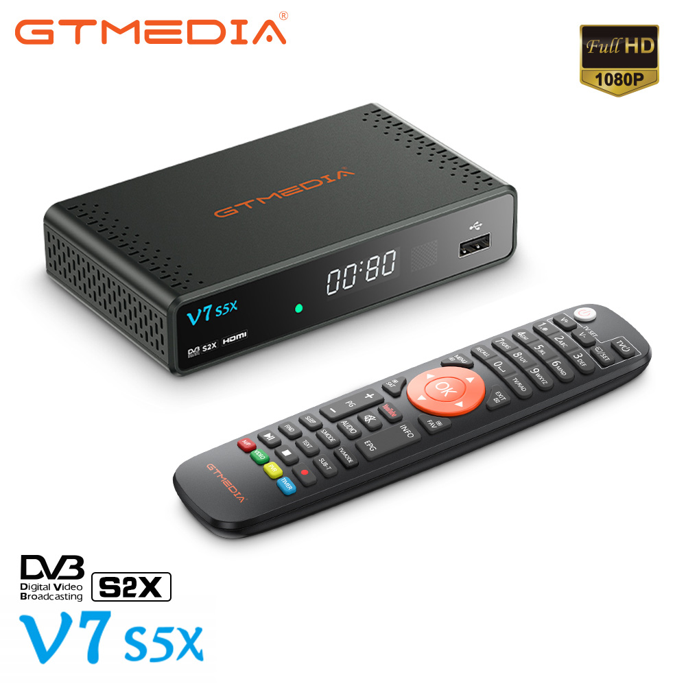 DVB-S2 GTmedia V7 S5X FTA Satellite Receiver send with USB Wifi dongle 1080P Full HD Decoder send from Spain