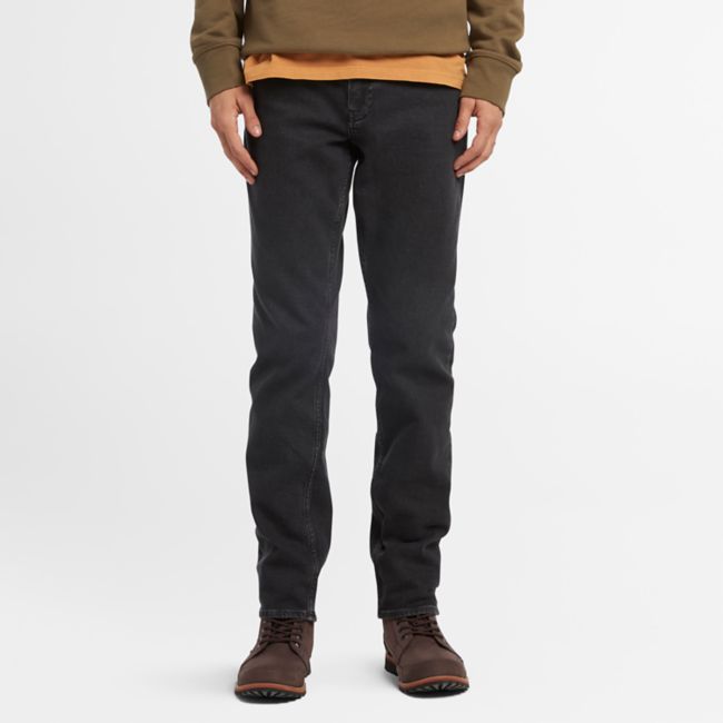 Men's Stretch Washed Black Denim Pant