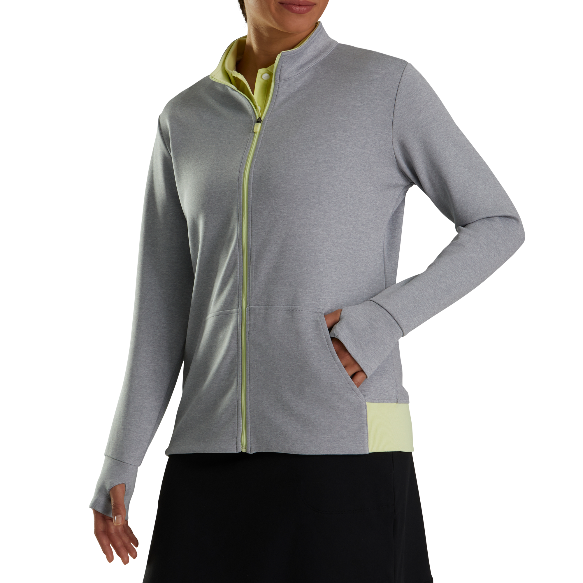 Full-Zip Knit Color Block Jacket Women-Previous Season Style
