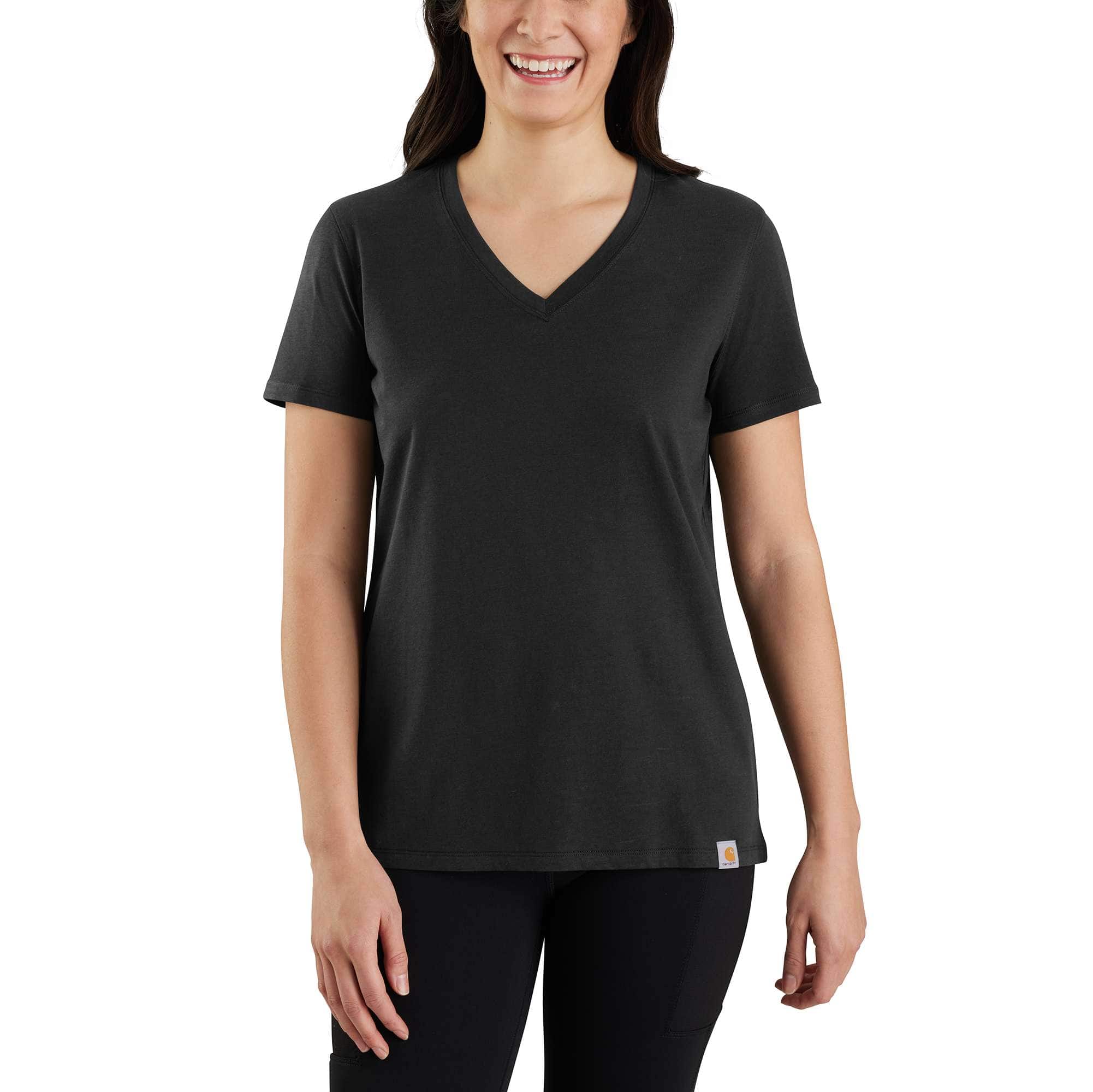 Women's Relaxed Fit Lightweight Short-Sleeve V-neck T-Shirt