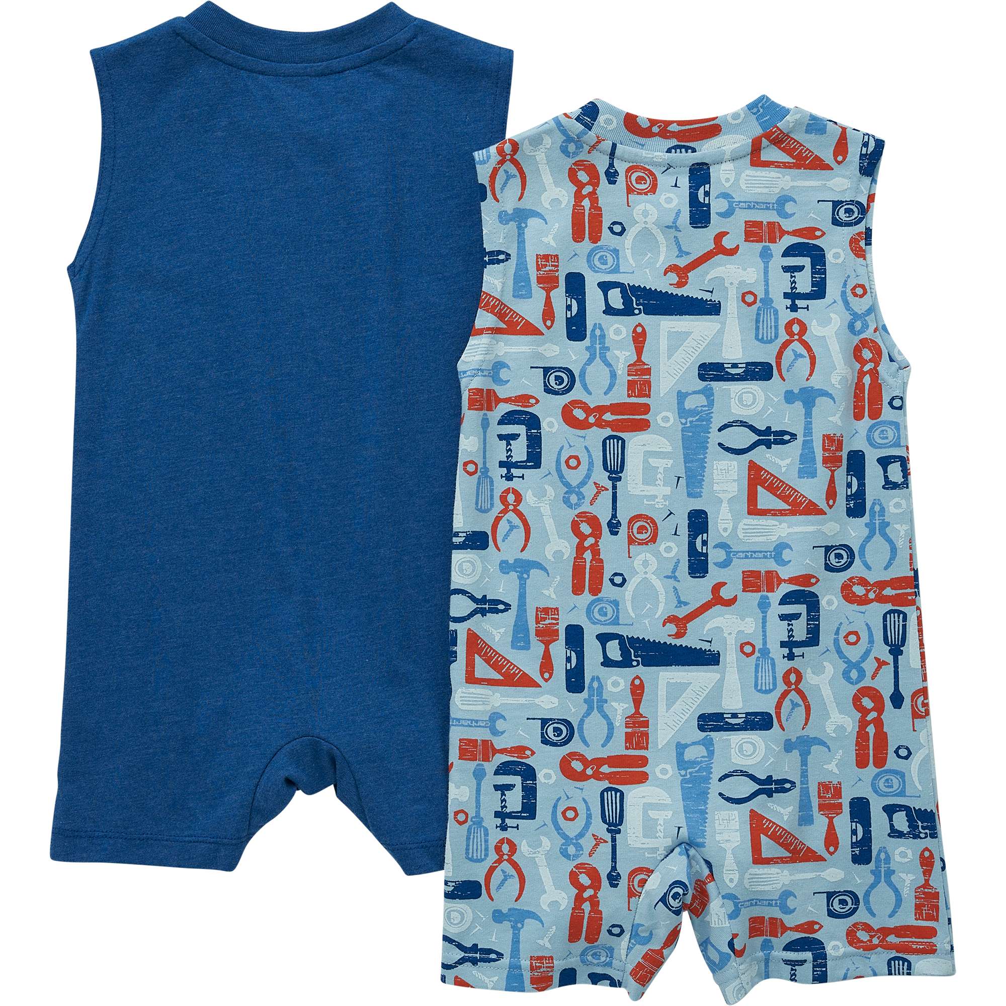 Boys' Sleeveless Tool Print 2Pc Romper Set