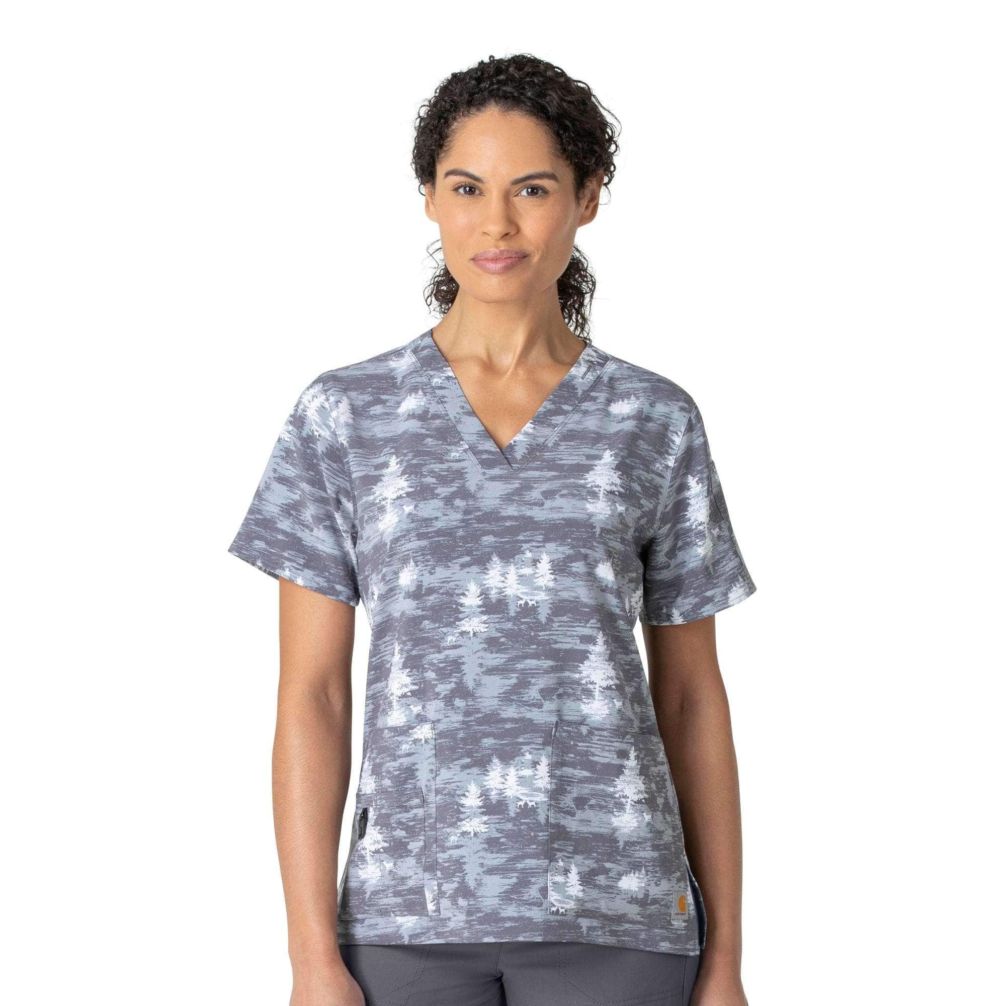Women's Carhartt Force® Cross-Flex V-Neck Print Top
