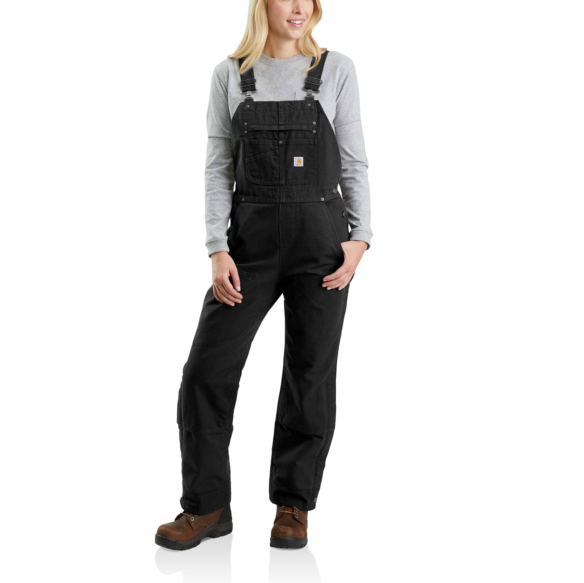 Women's Relaxed Fit Washed Duck Insulated Bib Overall - 3 Warmest Rating