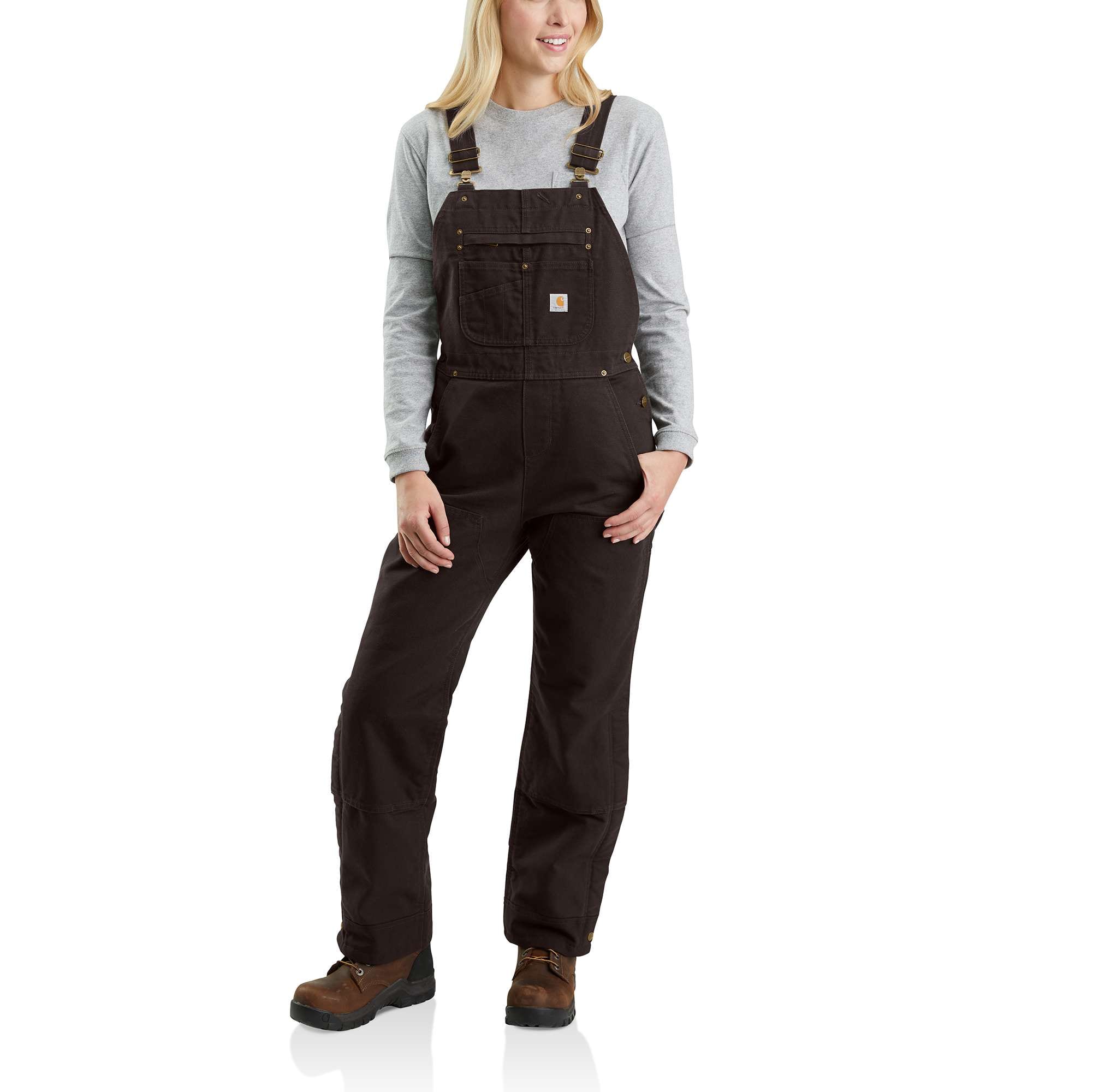 Women's Relaxed Fit Washed Duck Insulated Bib Overall - 3 Warmest Rating