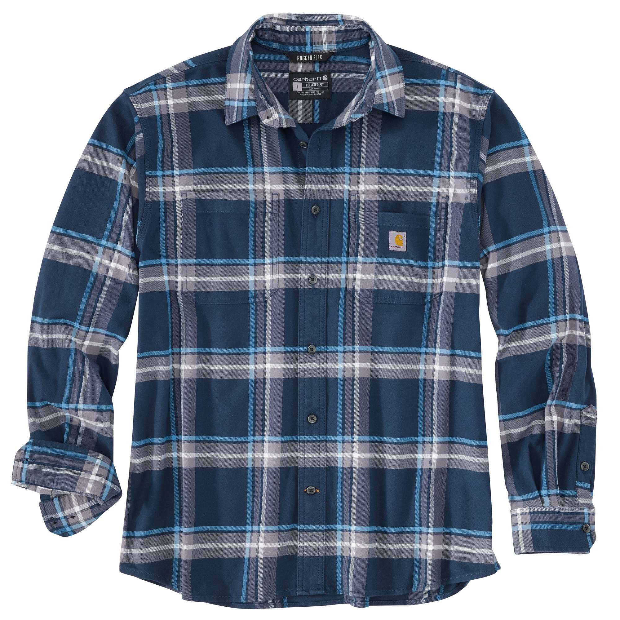 Rugged Flex® Relaxed Fit Midweight Flannel Long-Sleeve Plaid Shirt