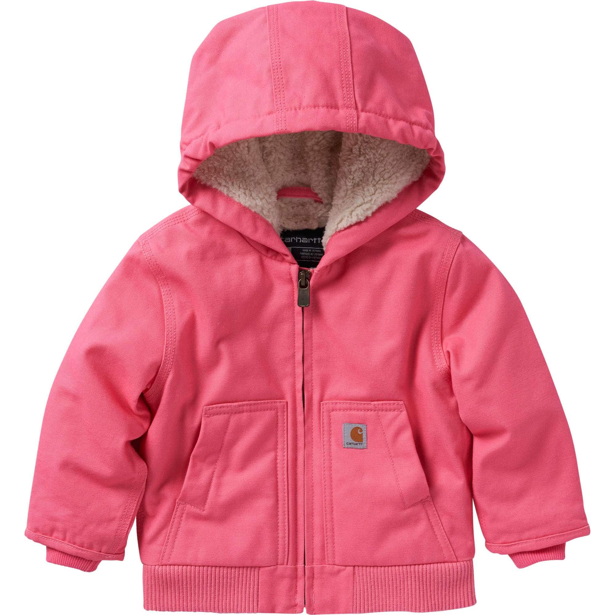 Girls' Zip Front Canvas Insulated Hooded Active Jac