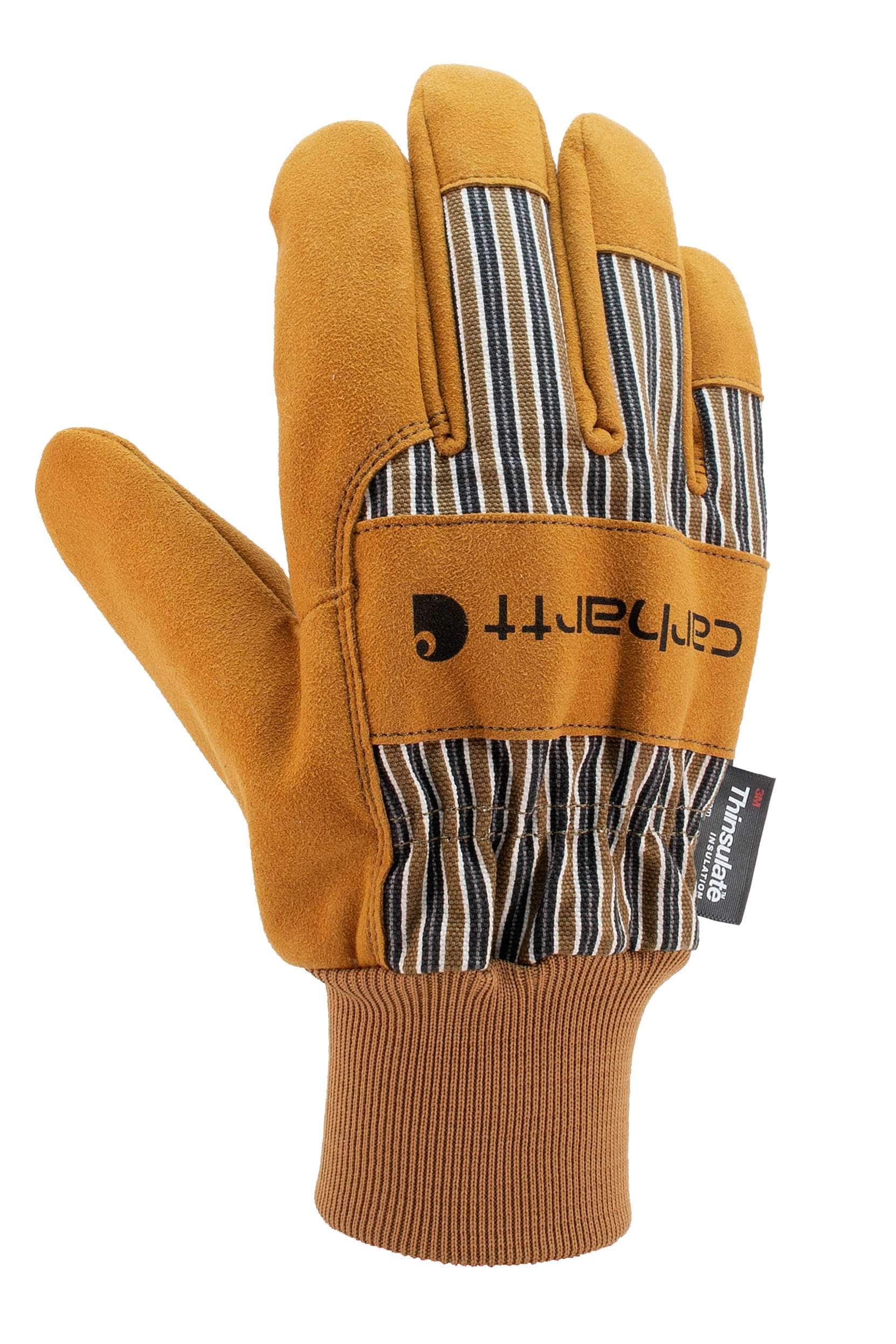 Insulated Synthetic Suede Knit Cuff Work Glove