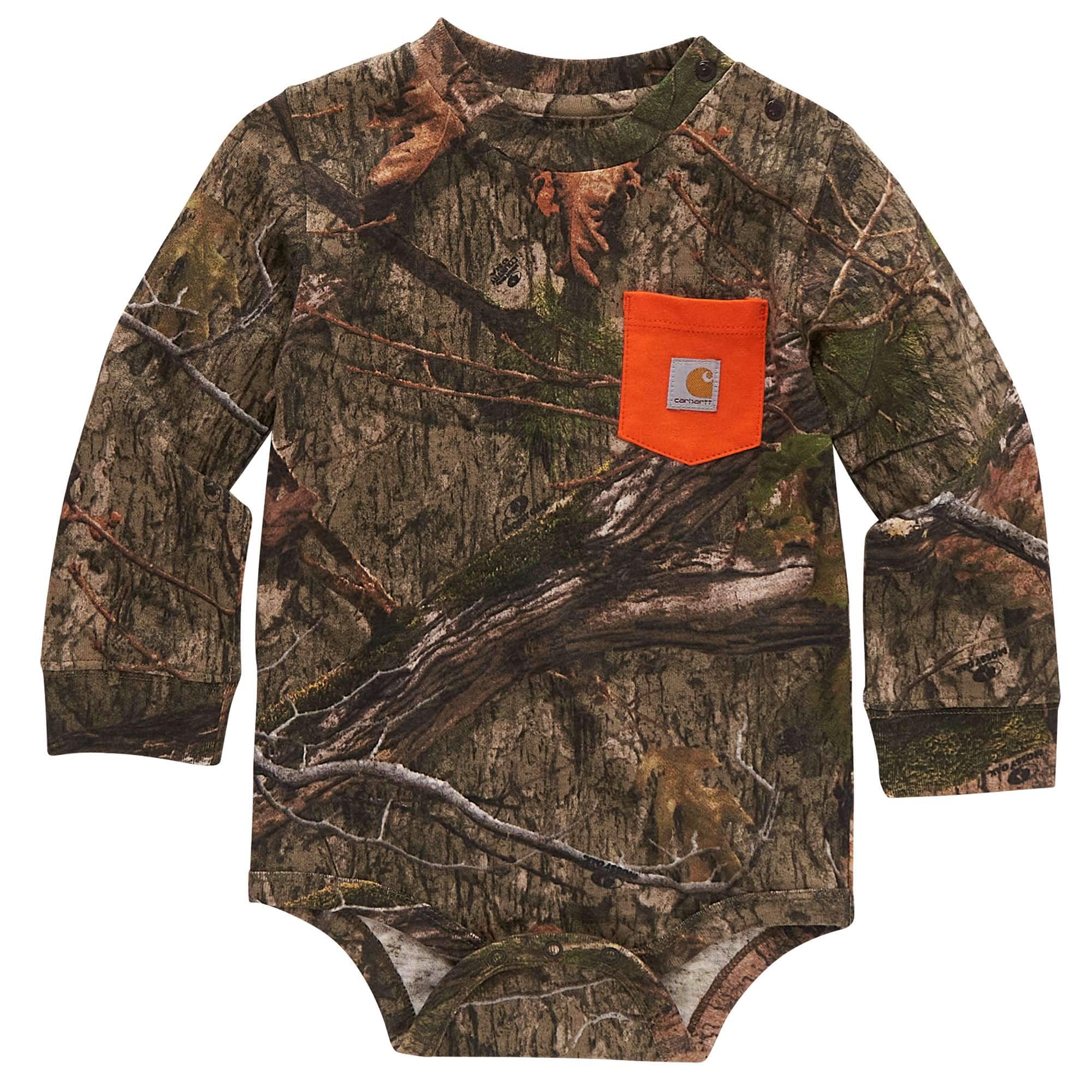 Boys' Long-Sleeve Camo Pocket Bodysuit