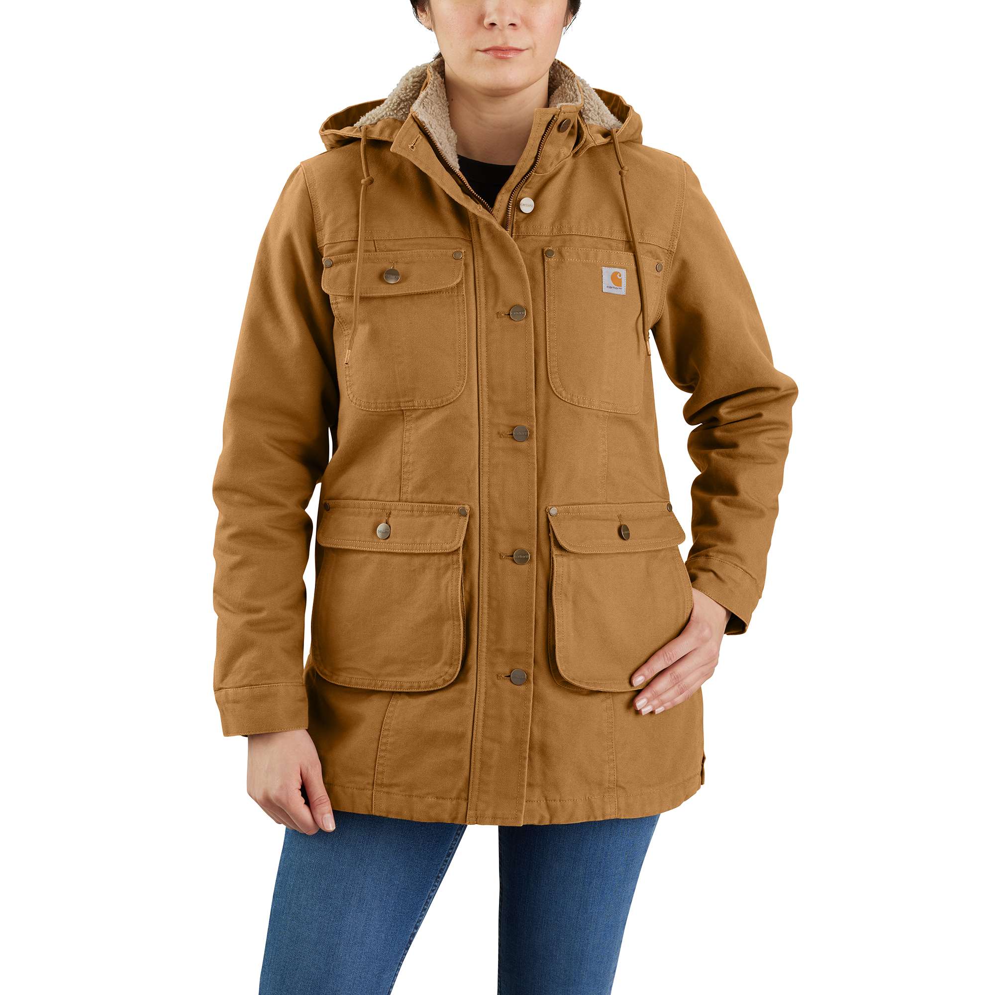 Women's Loose Fit Washed Duck Coat - 2 Warmer Rating
