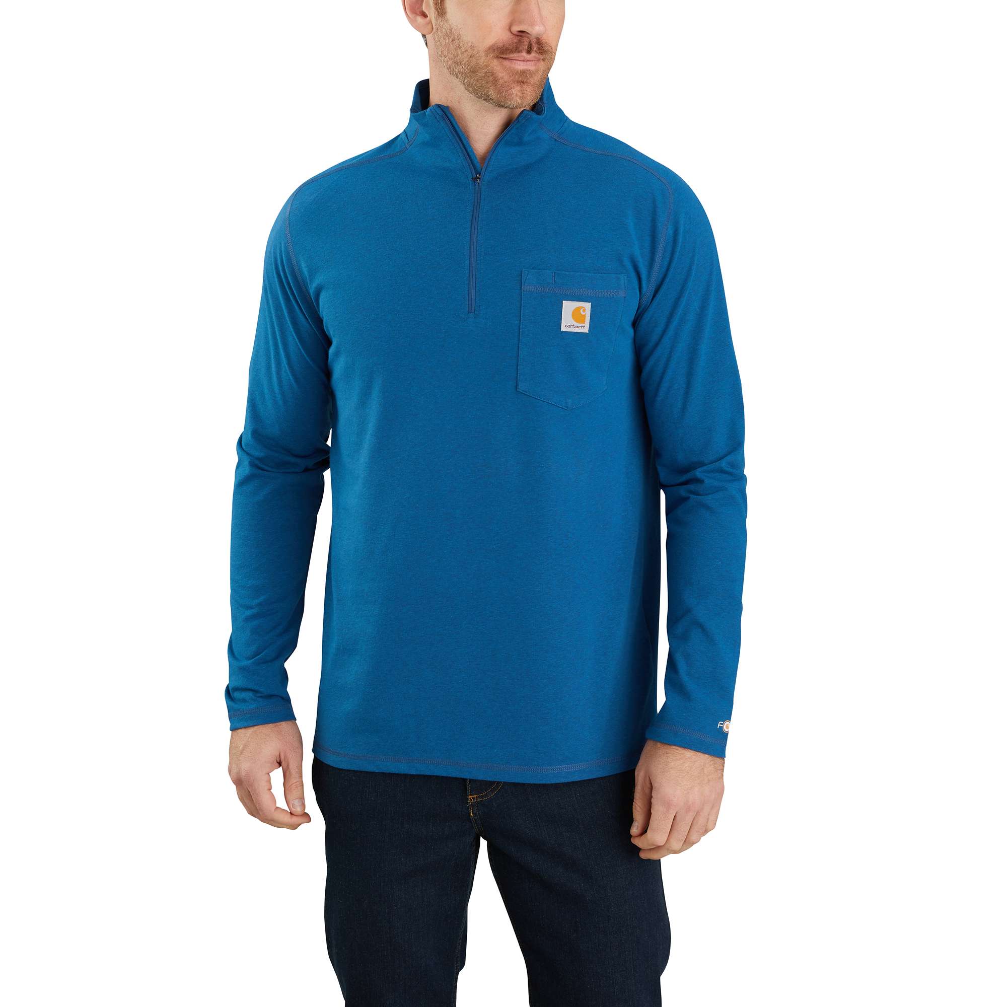 Carhartt Force® Relaxed Fit Midweight Long-Sleeve Quarter-Zip Mock-Neck T-Shirt