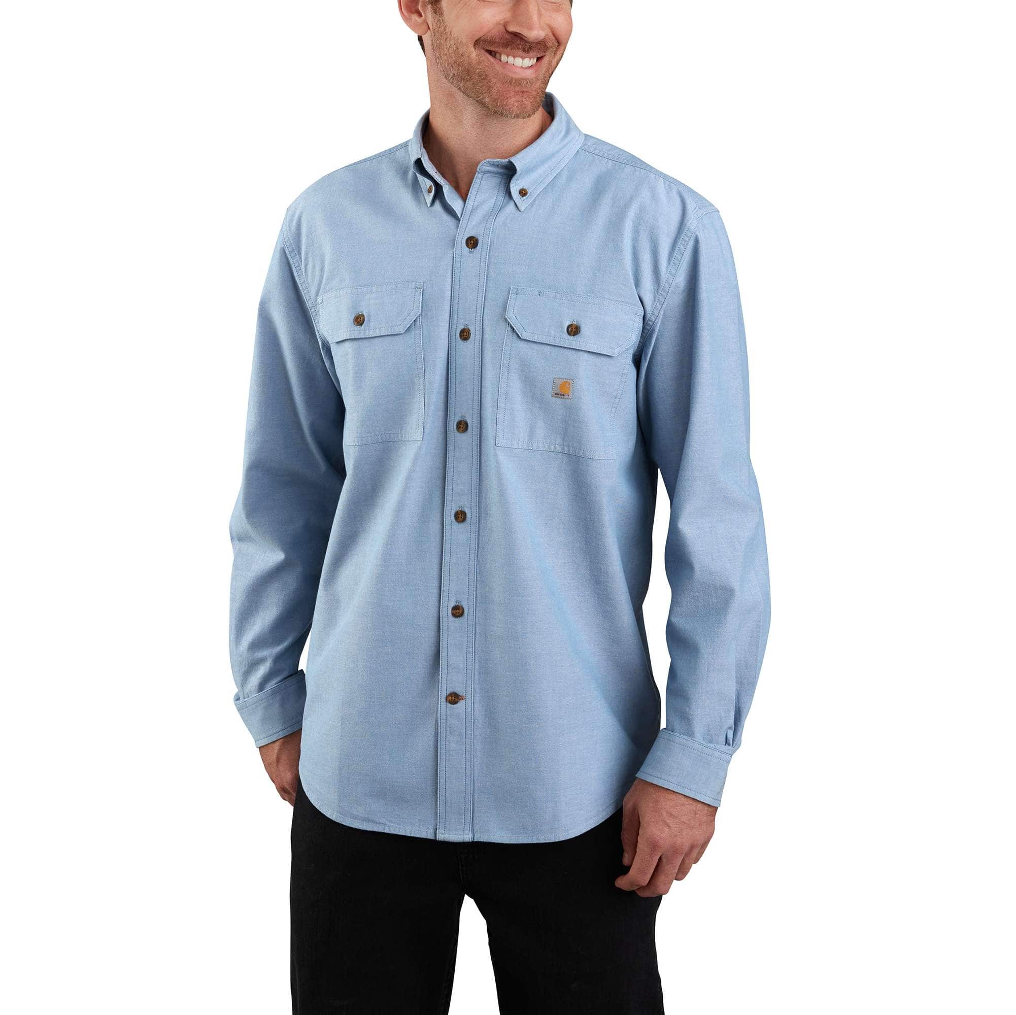 Loose Fit Midweight Chambray Long-Sleeve Shirt