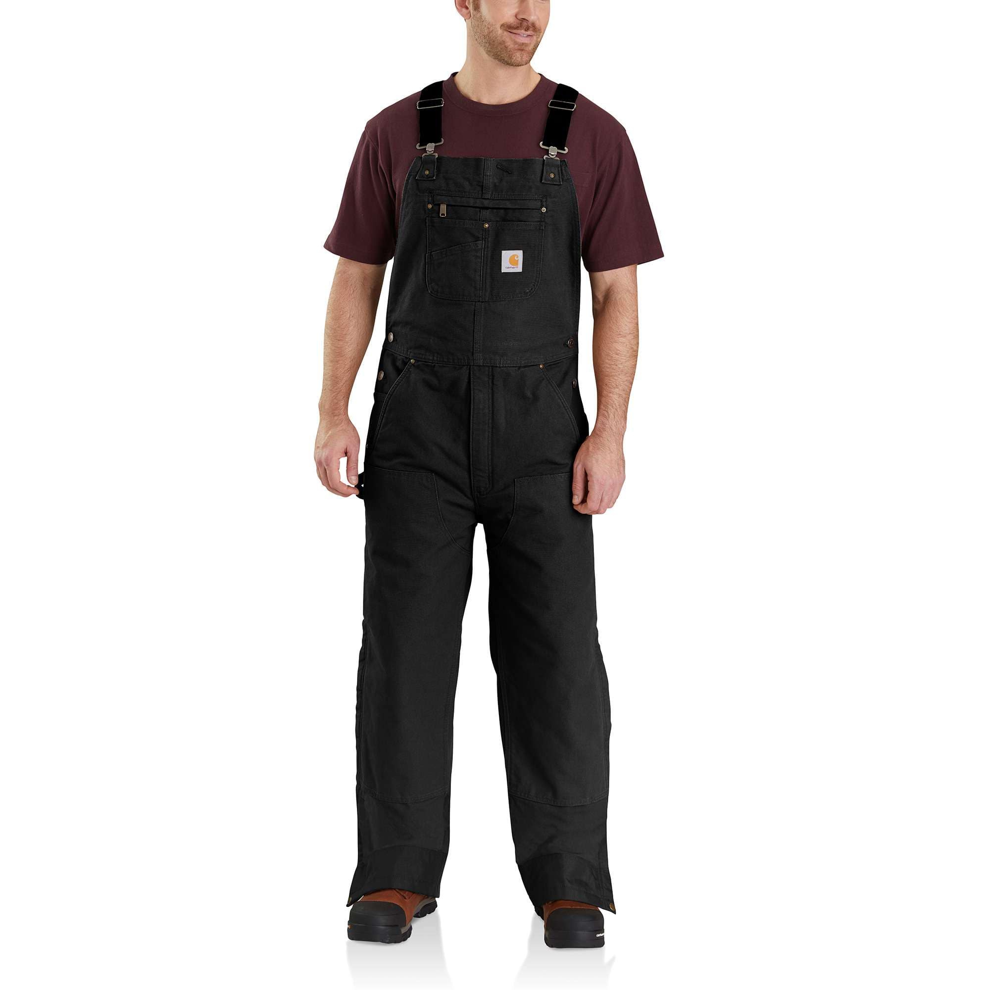 Loose Fit Washed Duck Insulated Bib Overall