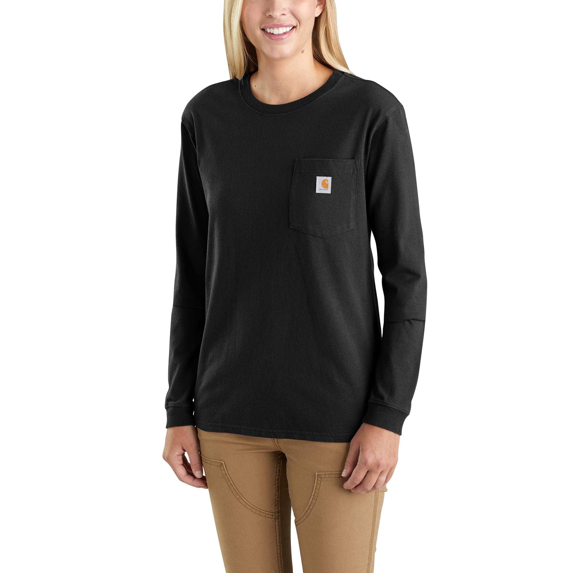 Women's Loose Fit Heavyweight Long-Sleeve Pocket T-Shirt