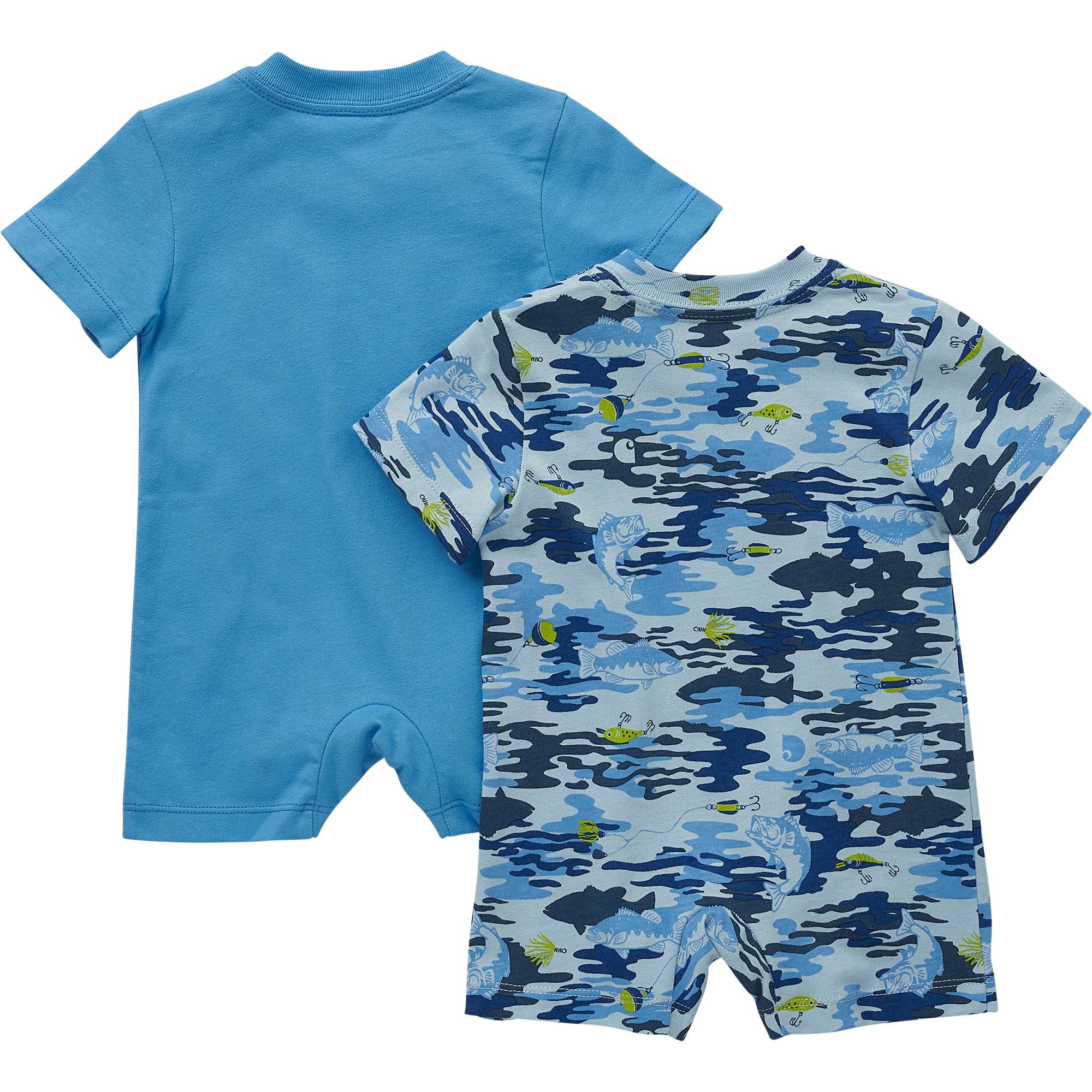Boys' Short Sleeve Fish Print 2Pc Romper Set