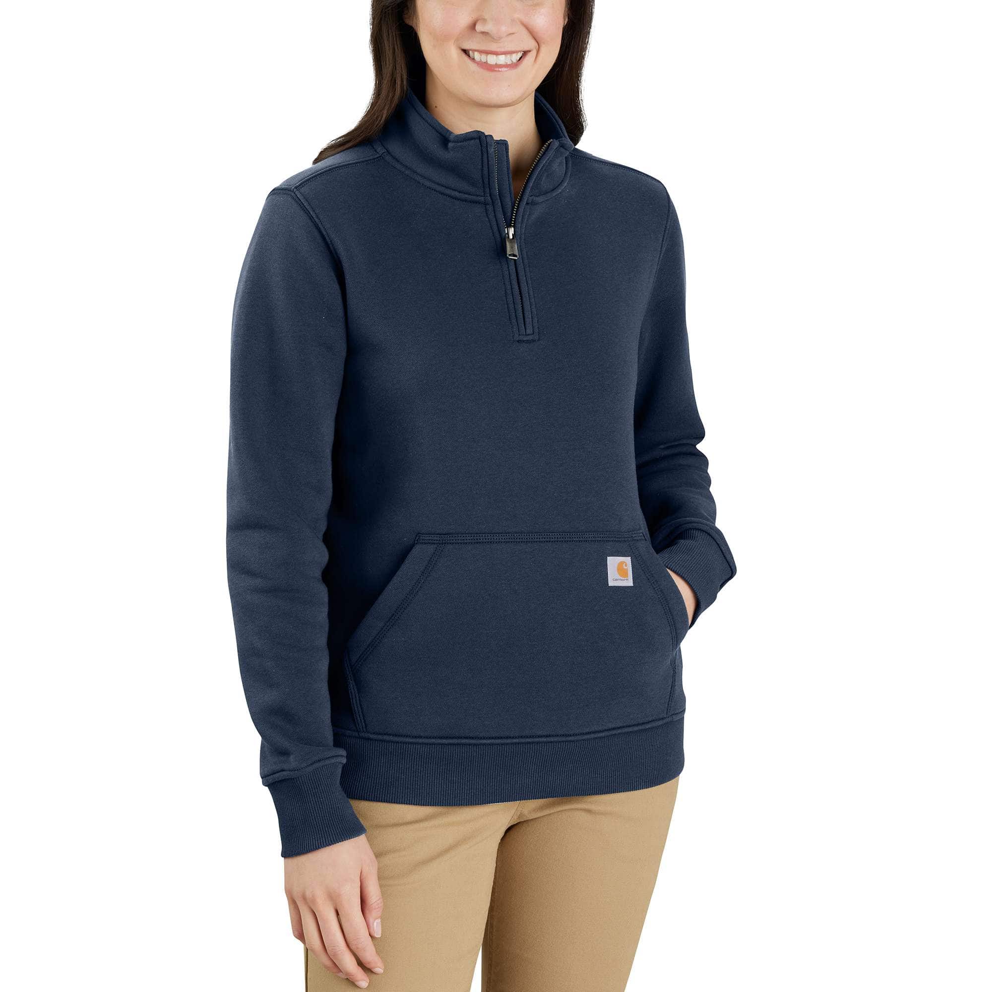 Women's Relaxed Fit Midweight Quarter-Zip Mock-Neck Sweatshirt