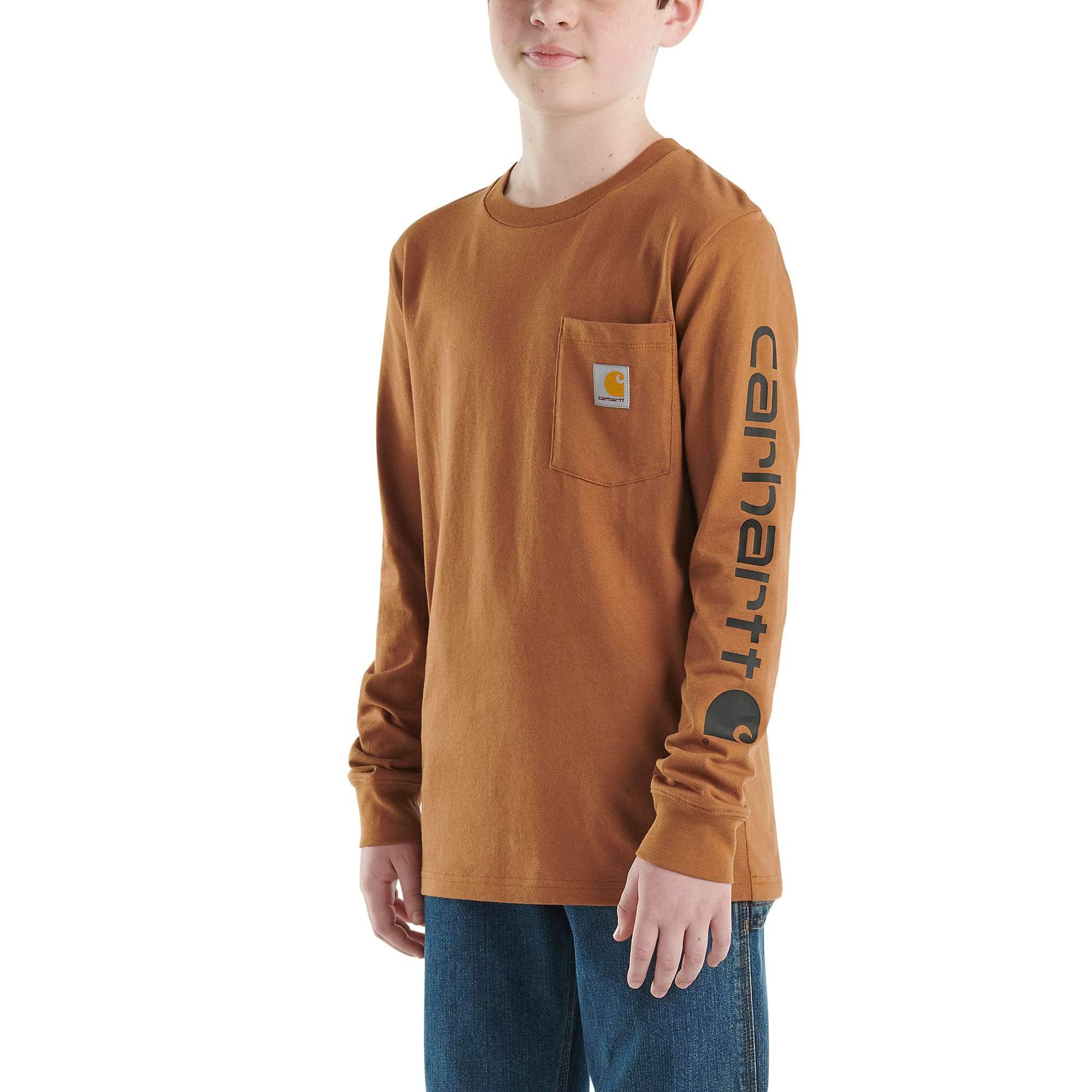 Boys' Long-Sleeve Graphic Pocket T-Shirt