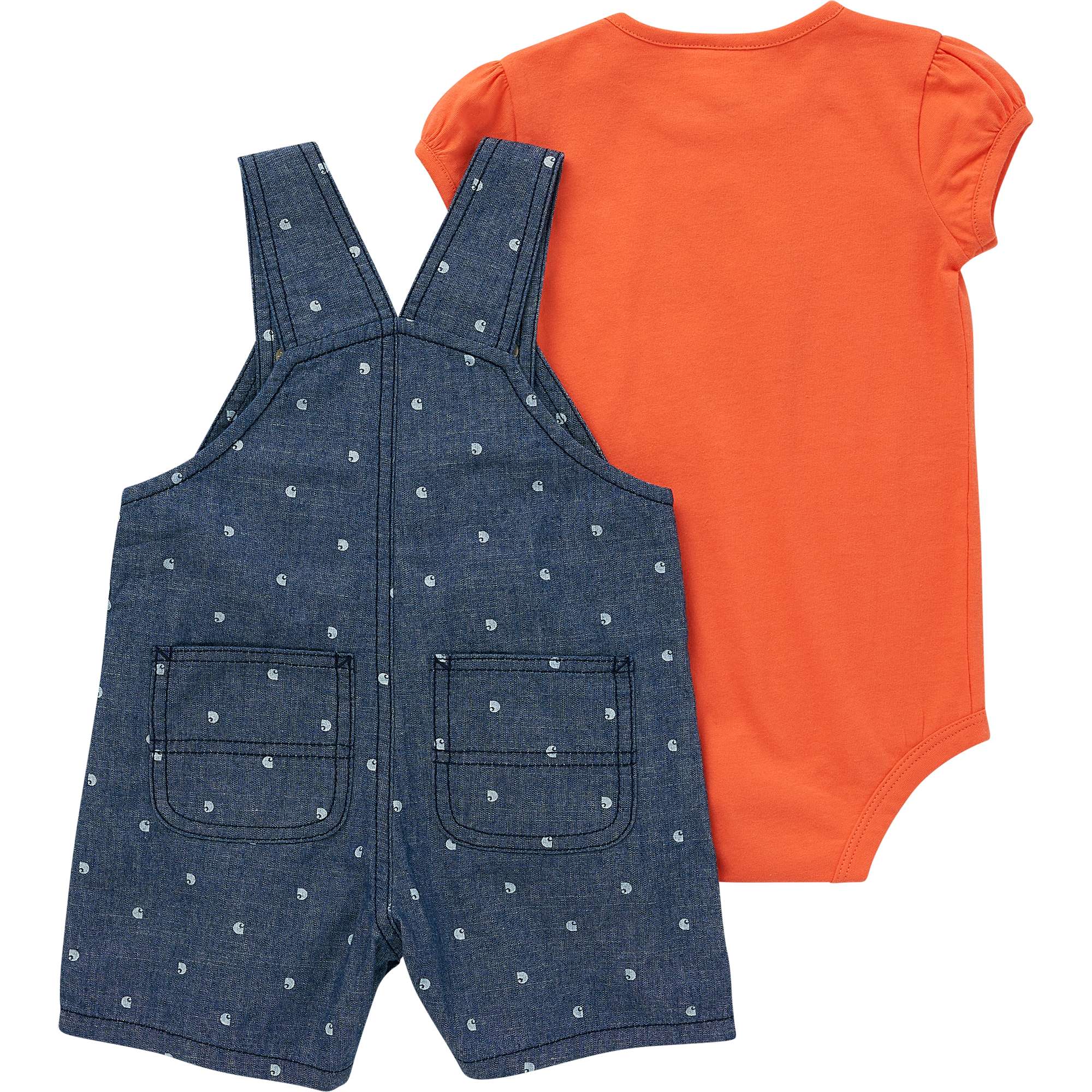 Girls' Short Sleeve Chambray Shortall Set (Infant)