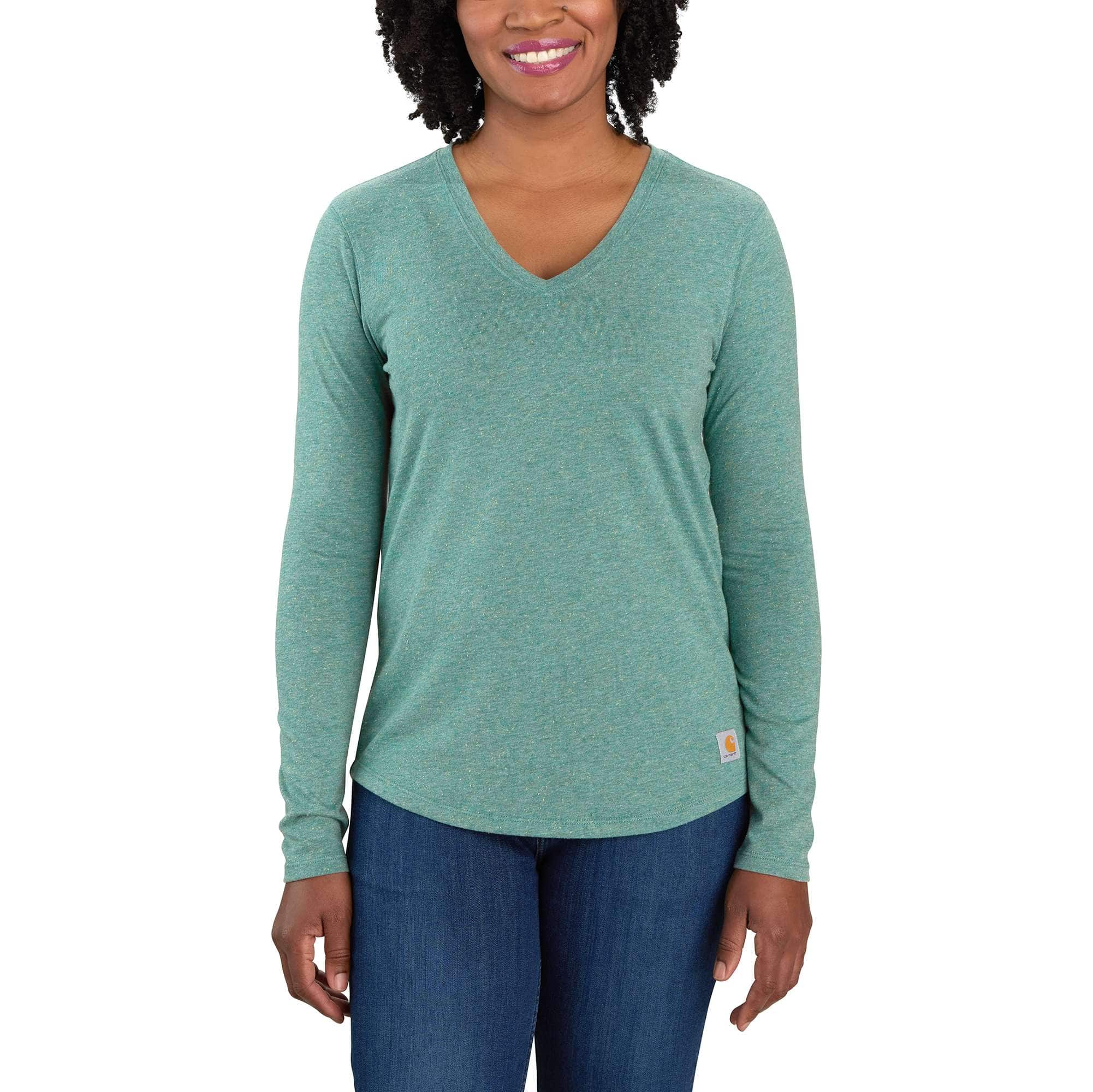 Women's Carhartt Relaxed Fit Midweight Long Sleeve V neck T-Shirt