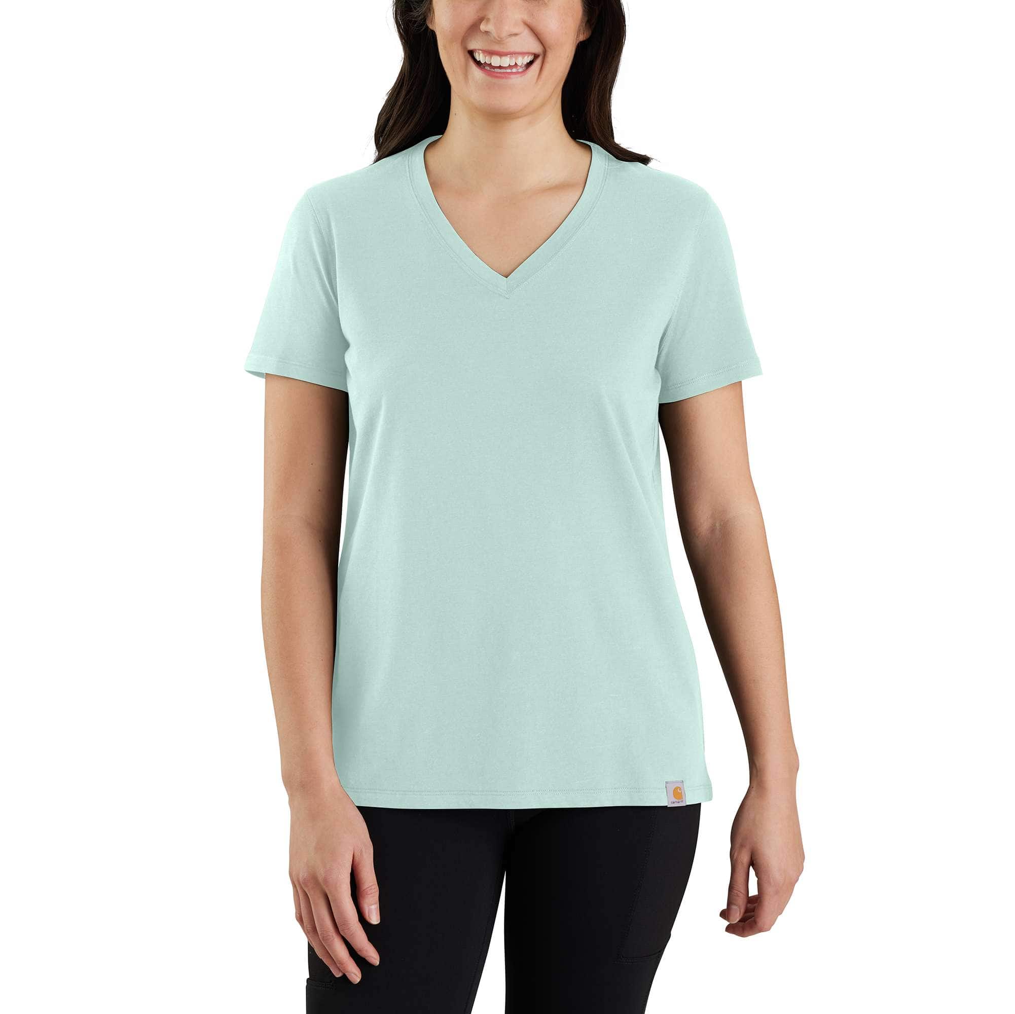 Women's Relaxed Fit Lightweight Short-Sleeve V-neck T-Shirt
